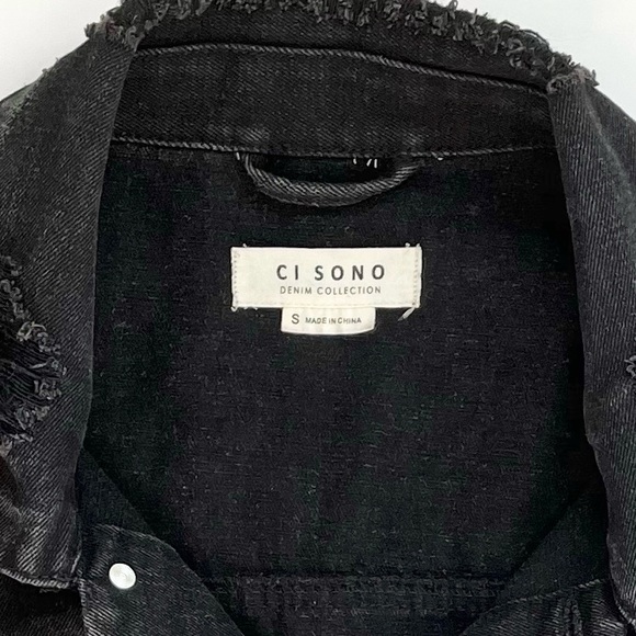 Ci Sono Jean Jacket Cropped Distressed Jeans Coat - Picture 4 of 11